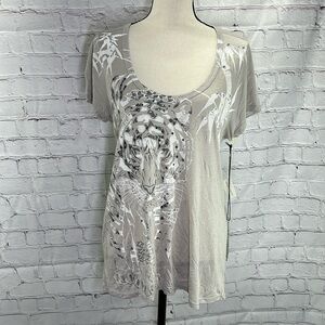 ⭐️Konquest Key by key closet Los Angeles rhinestone tiger t-shirt NWT size small